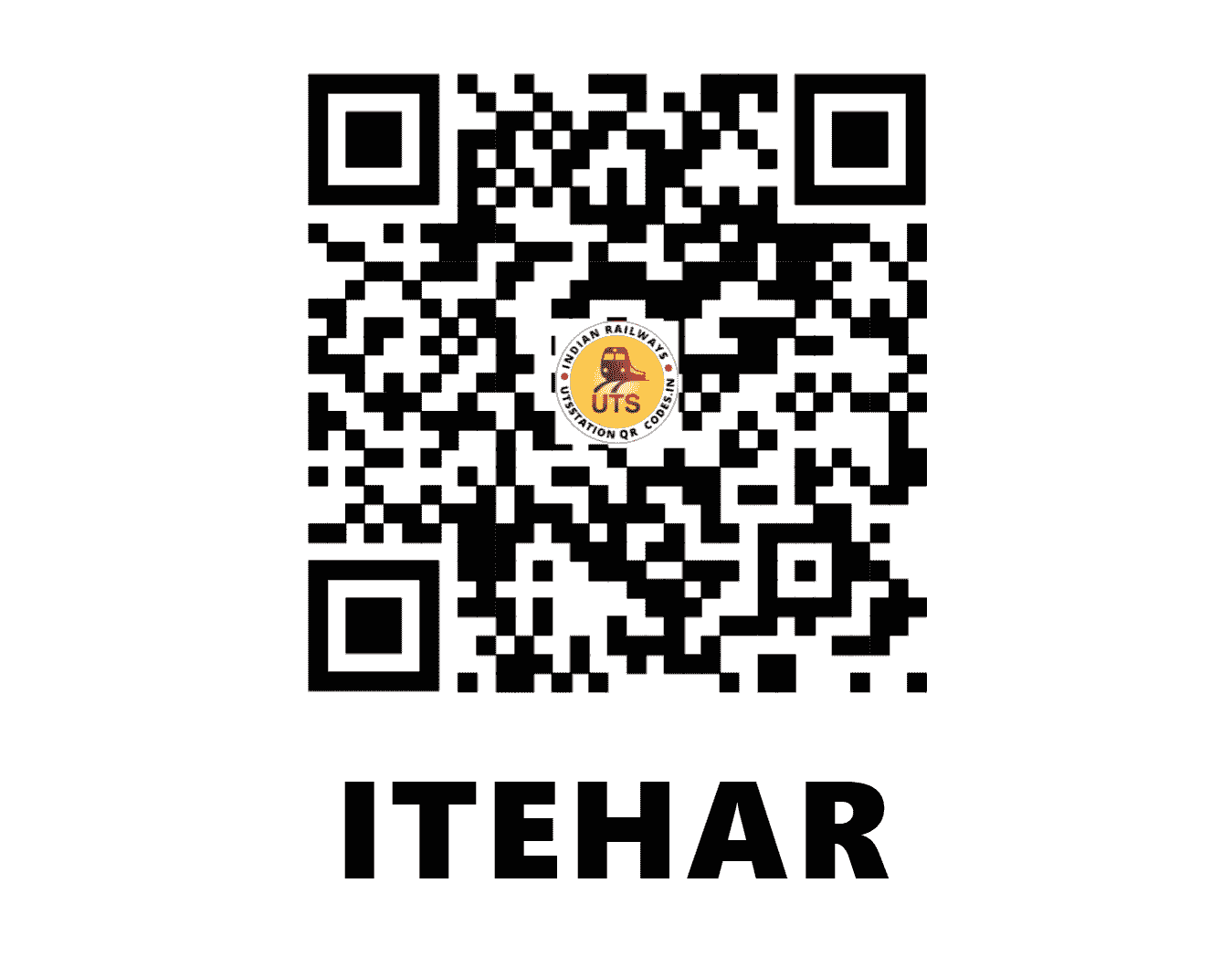 UTS QR Code for ITEHAR - AAH (NC - MADHYA PRADESH)